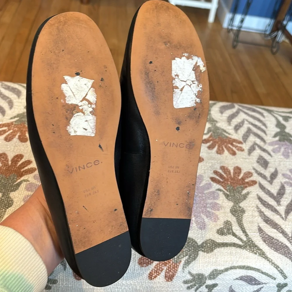 Vince‎ black leather Demi loafer